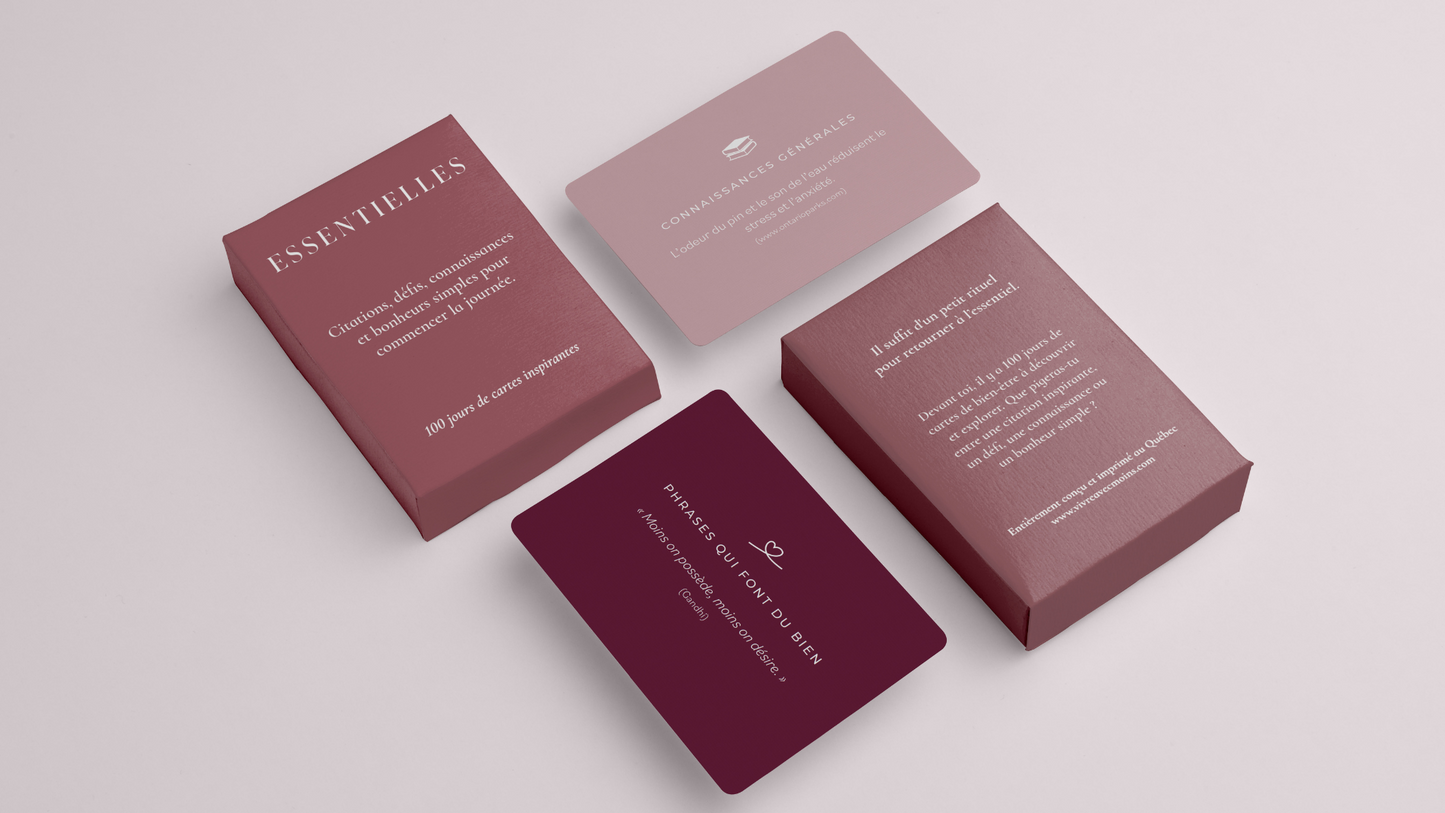 ESSENTIELLES - 100 jours de cartes inspirantes ET son Présentoir en bois